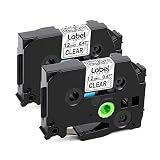 Label Maker Clear Tape Compatible Brother TZE-131 TZe131 Tape 12mm 0.47 Laminated Black on Clear Lab