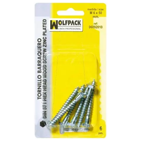 Tirafondo Barraquero WOLFPACK LINEA PROFESIONAL 8x50mm Cover