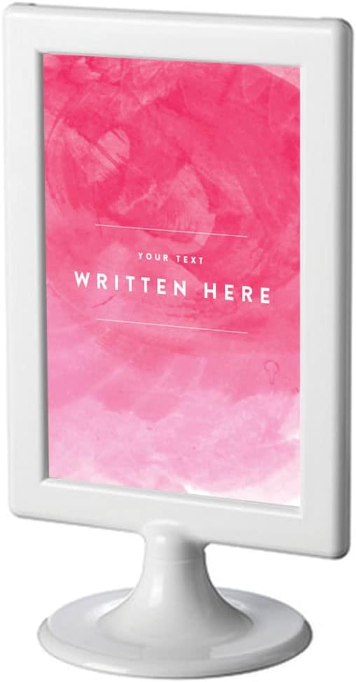 Andaz Press Pink Watercolor Wedding Collection Fully Personalized, Framed Party Signs, Your Text Here, 4x6-inch, 1-Pack, Includes Frame, Custom Made Any Text