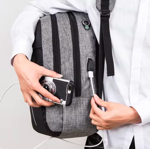 Mochila Notebook Reforçada Impermeável Executiva com Senha Segurança USB Alça Metal Design Slim Masc