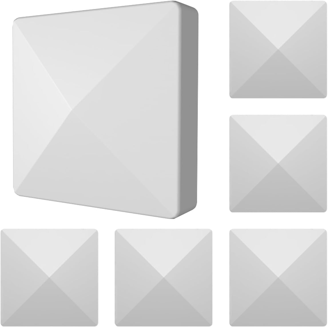 3.5x3.5 Vinyl Fence Post Caps (6-Pack), White PVC Decorative Pyramid for Actual 3.5"x3.5" Vinyl Posts – Not for Wood Post