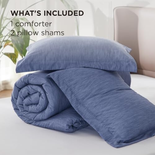 Image of Bedsure Full Comforter Set - Infinity Blue Soft Bedding for All Seasons, Cationic Dyed Bed Set, 3 Pieces, 1 Full Size Comforter (82 inchx86 inch) and 2 Pillow Shams (20 inchx26 inch+2 inch)
