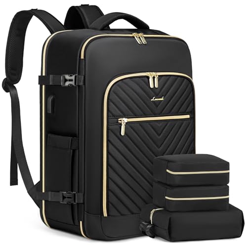 LOVEVOOK Handgepäck Rucksack 40L Reiserucksack Damen Groß Reisetasche Handgepäck Flugzeug 17.3 zoll Laptop Rucksack Wasserdicht Travel Backpack Women mit Kulturbeutel Weekender Bag für Reise Business