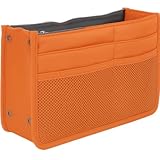 OUTLETISSIMO Organiseur de sac orange - insert bag multi poches en nylon avec fermeture éc...