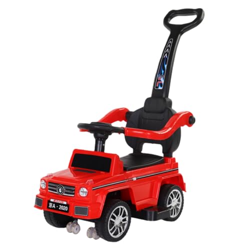 WIOLE乗用玩 具手押し背もたれ ステップ 転倒防止ストッパー収納 多機能足けり乗用玩具 押し車 子供用玩具 室内玩具 乗物玩具りもの 軽量タイプ (レッド,スクーター + ハンドルバー)