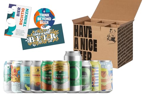 Craft Beer Paket Dose alkoholfrei - 10 internationale alkoholfreie Premium Biere, Bier Geschenke für Männer, Bier Geschenk, Craftbeer Geschenk Paket