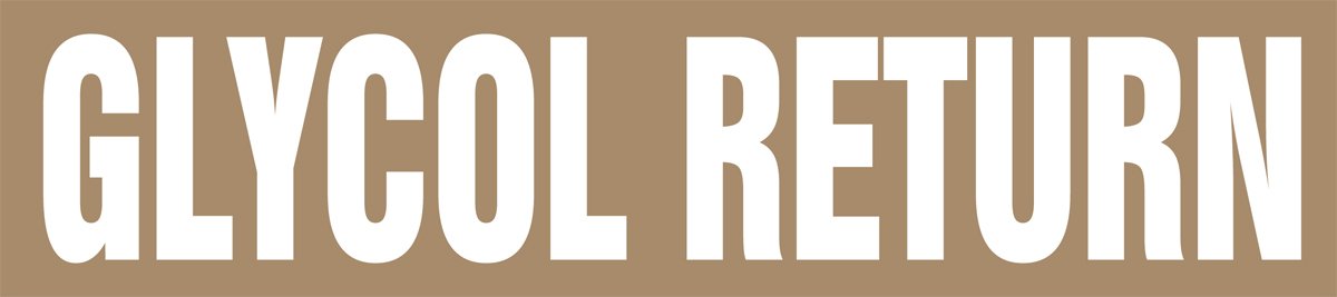 Accuform RPK367STC Snap Tite "Glycol Return" Pipe Marker for 2-1/4" to 3" OD Pipe, 14" H x 2" L x 12" W, White on Brown