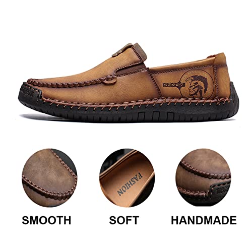Men Classic Leather Stitching Loafers Business Walking Breathable Casual Moccasin Comfortable Soft Shoes2