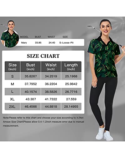 V Valanch Golf Shirts Womens Polo Shirt Summer Clothes Short Sleeve Polo Shirts Moisture Wicking Green Xl #TOP5