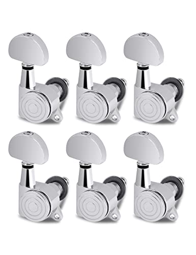 Metallor Locking Guitar String Tuning Pegs Tuning Keys Machine Heads Tuners 6 In Line For Right Handed Electric Guitar Or Acoustic Guitar Half Round Head Chrome. #TOP13