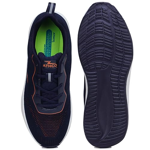 Image of ATHCO Mens Akron Running Shoe's for Man Comfortable Men's Sports Shoe's with Memory Foam Cushioned Insole Sports Shoes for Men Running Walking Lightweight Gym Shoe for Men Comfortable Stylish & Casual Walking Shoe for Man Anti Slip Gym Footwear
