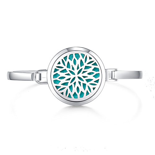 Mesinya New 30Mm Ice Flower Aromatherapy/316L S.steel Essential Oils Diffuser Locket Bracelet Bangle #TOP3