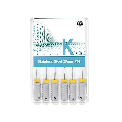 Nski 6Pcs/Pack Hand Use K-Files Stainless Steel Endo Files #08 Endodontic Files 21Mm/25Mm cover