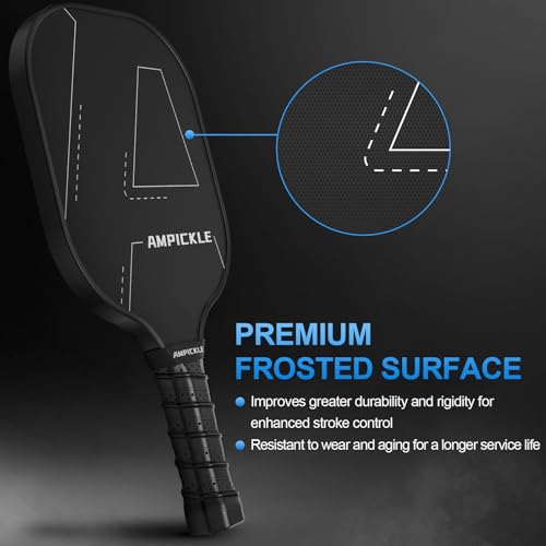 Image of Pickle Ball Paddle,Fiberglass Pickleball Paddles Set,Frosted Surface Pickleball Rackets, USAPA Standards,Oversized Sweet Spot Pickle Ball Paddle for Indoor Outdoor (A-Line Black)