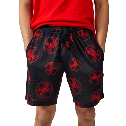 Bioworld Spider-Man Into The Spider-Verse Miles Morales Men's 2-Pair T-shirt & Lounge Shorts Sleep Set 5