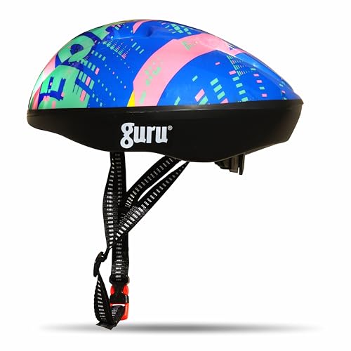 Image of GURU Cycling Helmet, Light Weight with Superior Ventilation, Helmet for Mountain, Road Bike & Skating Helmet with Premium White EPS Foam Lining, Ideal for Adults and Kids