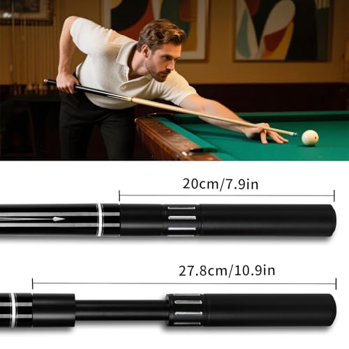 AKLOT Pool Queue, 58\ Professioneller Billiard Köe mit Teleskop-Verlängerungsqueue kanadisches Ahornholzqueue 19 oz mit Einstellbarer Gewichtsschraube auf 20 oz und 21 oz, mit Billardqueue-Koffer