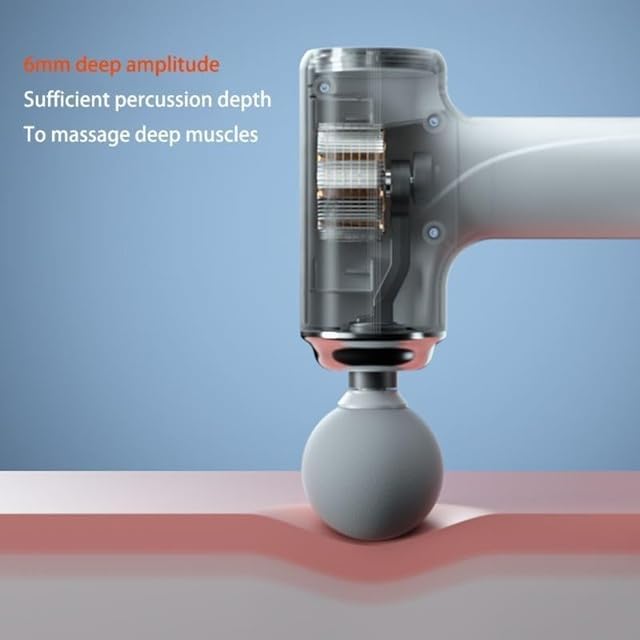 Image of Mini Gun Massage Deep Tissue Handheld Massager for Full Body Pain Relief or Relaxation 6 Speed Level, 4 Heads attachment, Rechargeable Travel Friendly Massager for Back, Neck, Leg, Hand Massager Gun