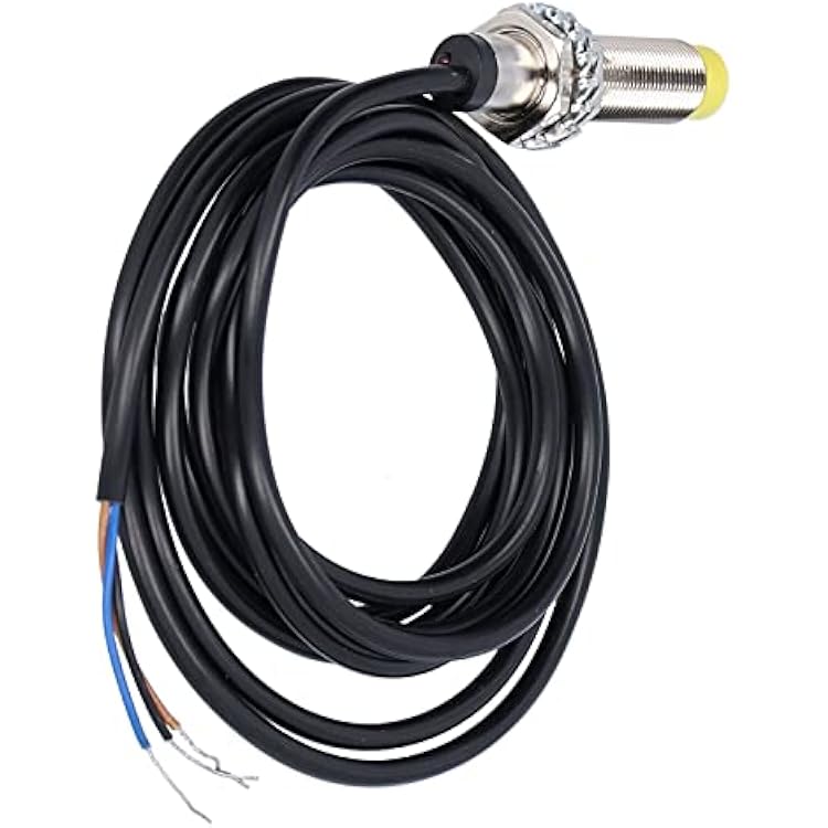 Proximity Switch,Inductive Proximity Sensor Detection Switch DC6-36V M12 3 Wire Proximity Switch Capacitance Proximity Sensor Switch for Detecting Sensing(TOSD-04-501 NPN Normally Open)
