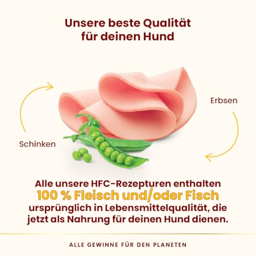 Almo Nature HFC Complete – Nassfutter für Erwachsene Hunde – Schinken mit Erbsen – menschliche Qualität, glutenfrei, Monoprotein – 85 g, 17 Stück