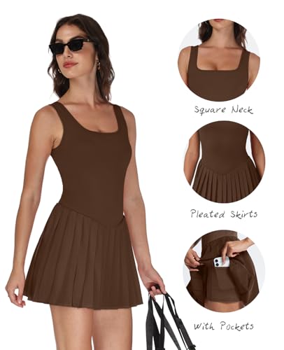 Image of NIASHOT Athletic Dress for Women with Shorts Sleeveless Womens Golf Dress