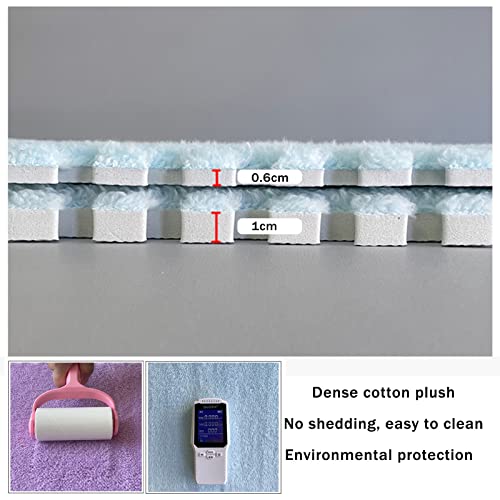 Hsyfdy Soft Interlocking Carpet Tiles With Border, Plush Foam Square Floor Mats Set, Fluffy Puzzle Area Rugs，0.6/1Cm Thick (Color : Black, Size : 30X30X1.0Cm-30Tiles) #TOP5