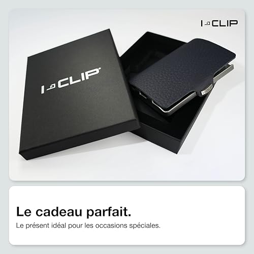I-CLIP Original Mini Wallet avec Pince à Billets - Portefeuille Fin - Porte-Monnaie en Cuir - Portefeuille Premium - Porte-Cartes - Pur Bleu – vue 7