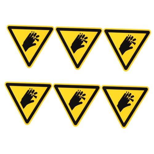 MOTHNUR 6pcs Safety Warning Stickers for Machinery High Visibility Hand Injury Caution Labels with Strong Adhesive and Easy to Apply for Work Safety Equipment