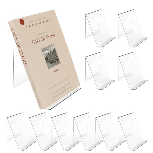 6x Acryl-Buchständer Transparent – Für Bücher, Tablets, Zeitschriften, 9,9x11,4x14,5 Cm