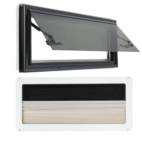 Mosquitera para ventana de caravana, protección contra insectos, protección visual, estor opaco, para ventana lateral, autocaravana, ventana push up, plegable, para exposiciones, campistas (esquinas