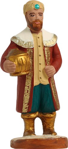 Roi Mage Gaspard Arterra 7 cm | Santon de Provence authentique peint à la main