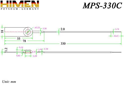 100x PLOMBEN aus Kunststoff mit Metall-Inlay von HIMEN | Länge 330 mm | fortlaufend nummeriert | mit BARCODE | MPS-330C | Seals | gelb