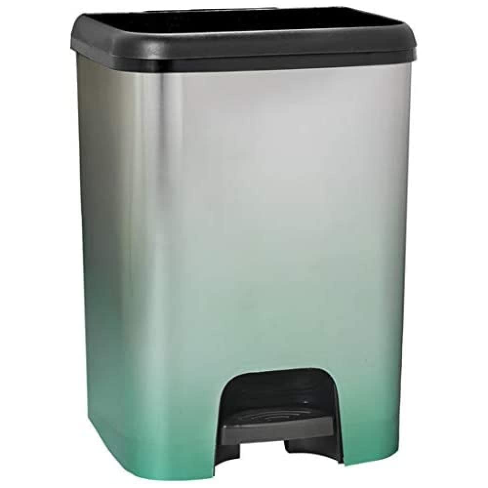 Grey Plastic Wastebasket, Metallic, Small