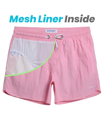 Image of maamgic Mens Swim Trunks 5 inch with Mesh Lining Quick Dry Bathing Suits for Men Swim Shorts Swimwear