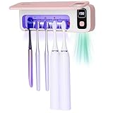 Toothbrush San itizer Holders Wall Toothbrush San itizer Holder with Light, 5 Slots Toothbrush Holder Rechargeable Toothbrush Cleaner Case Cover...