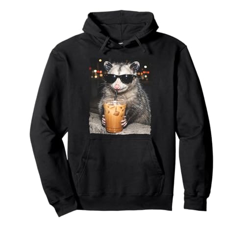 Funny Opossum Drink Ice Coffee Funny Meme �p�[�J�[