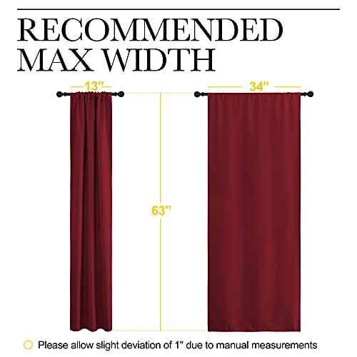 Nicetown Burgundy Curtains Blackout Drape Panels - Lights Block Out Window Treatment Short Curtain Sets For Loft And Basement Decoration (Set Of 2, 34 By 63-Inch) #TOP6