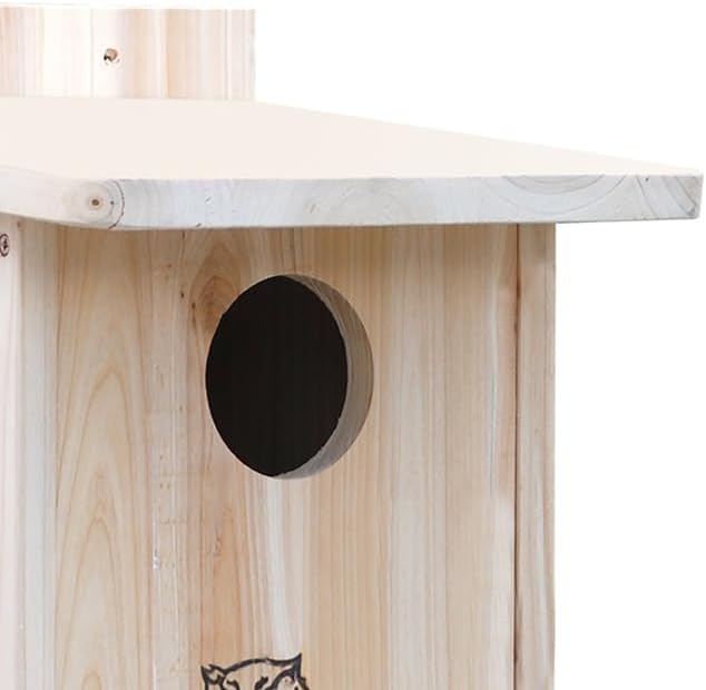BestNest Premium Screech Owl & Kestrel House – 3" Entry, 18" Tall Nesting Box for Small Owls & Raptors, Durable Wood Construction, Predator-Resistant Design for Year-Round Outdoor Use