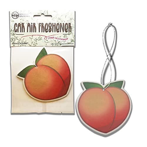 (Pack Of 3) Fruity Fruit Air Fresheners - Automotive Accessory - Car Hanging Air Fresheners (Peach) #TOP11