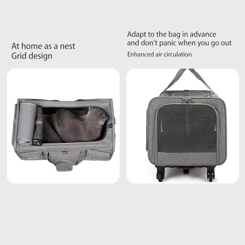 BAMFY Dobrável Carrinho De Passeio Pet Para 2 Cães E Gatos Médios E Pequenos, Carro Pet Para Caes Po