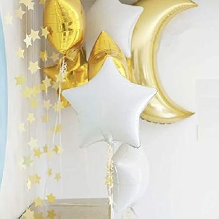 ガーランド付き☆月と星 バルーン デコレーション セット 大きい 三日月 月 ムーン 星 スター 風船 結婚 誕生日 結婚式 受付 飾り 飾り付け  装飾 Limpomme オリジナルパック