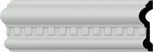 Sample - Endurathane Windsor Dentil Chair Rail, 3 1/8"H x 7/8"P x 12"L, (3/4"Repeat), Factory Primed