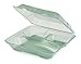 Eco-Takeouts, BPA Free, Green Reusable Plastic to-Go Boxes, 3-Compartment, 9"x9", Break Resistant, Dishwasher & Microwave Safe, by GET EC-06-1-JA-EC (Pack of 4)