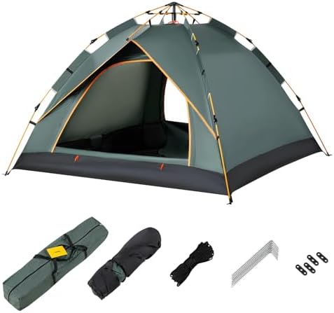 Barraca de Camping Automática 2-3 Pessoas Impermeável (200x200x14...