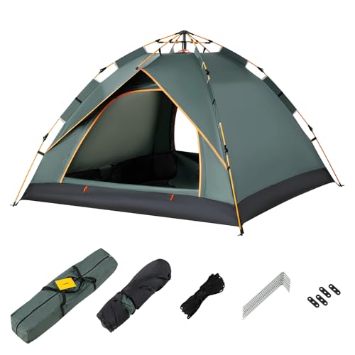 Barraca de Camping Automática 2-3 Pessoas Impermeável (200x200x140cm) - Montagem Rápida em 1 Minuto, Proteção UV UPF50+,Ideal para Acampamento, Praia, Trekking e Aventuras ao Ar Livre