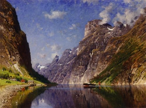 Affiche toile vue d'un fjord Adelsteen Normann pour habiller un mur vide