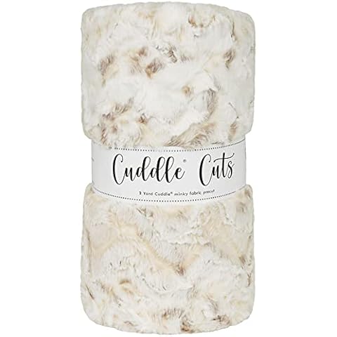 Shannon Fabrics Minky Luxe Cuddle 2 Yard Cuddle Cut Snowy Owl Natural Cover