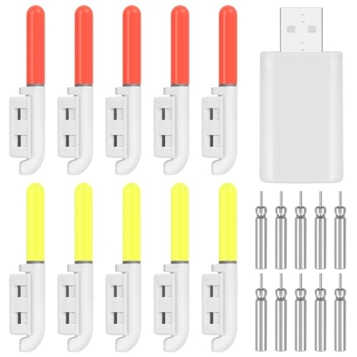 Vefungyan Fishing Pole Light Glow Sticks: 10pcs Fish Rod Strike Alert Glow Stick Bite Alarm Night