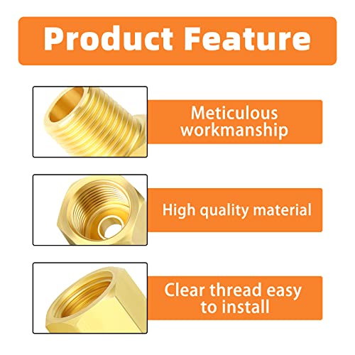 GASHER 10PCS 1/8" NPT Brake Line Adapter Fittings 3/8"-24 Threads for Inverted Flare Female by GASHER - Image 5