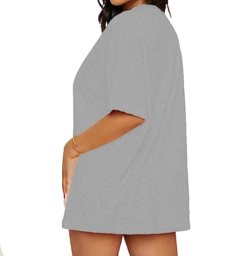 Image of The BLAZZE UB0017 Women's Casual Short Sleeve with Round Neck Printed, Oversized Longline Drop Shoulder, Very Trendy Style T-Shirt and Tops